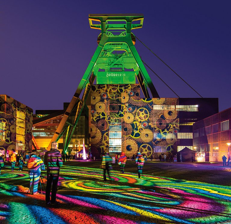 Lichtinstallation auf Zeche Zollverein