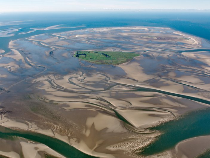 Nordfriesisches Wattenmeer aus der Luftperspektive